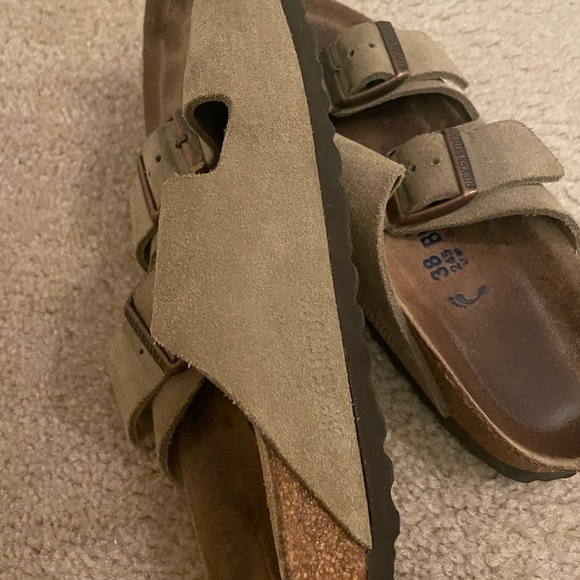Birkenstock Taupe Suede Sandals - Picture 2 of 4